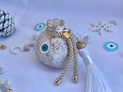 Ceramic Pomegranate,  Greek Good Luck Charm - New Year Gift, House Protection, Home Decor, Table ornament