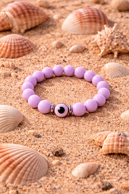 Bracelet Oeil Bleu Avec Perles Acryliques, Bracelet Oeil Protection Femme, Bijou Tendance Cadeau