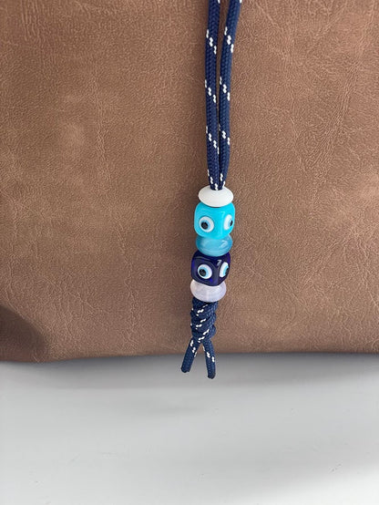 Bijou de sac Oeil Bleu - Bijou de sac en perles - Accessoire de sac