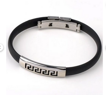 Men’s Stainless Steel Meander Bracelet – Greek gift