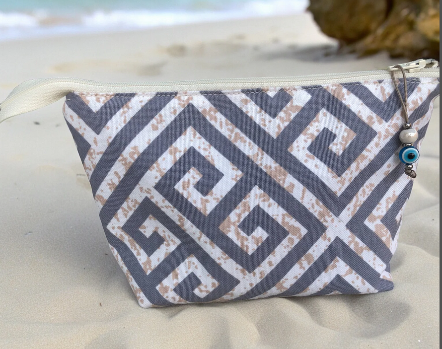 Pochette Maquillage Motif Grec