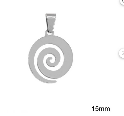 Spiral Pendant Necklace - Stainless Steel Elegance from Greece