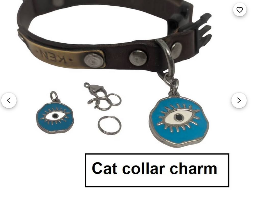 Enamel Evil Eye Pet Collar Charms - 5 Colors To Choose From