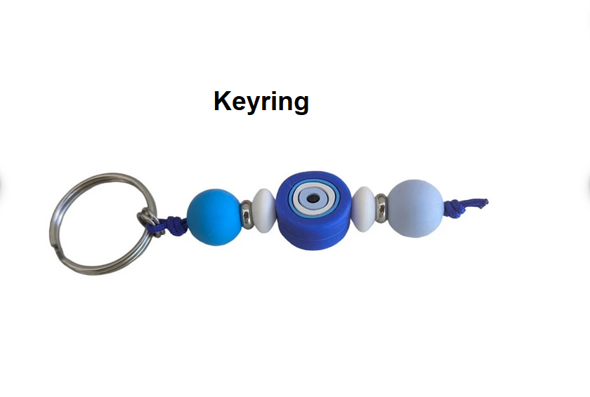 Evil Eye Silicone Keychain Bag Charm - Greek Gift - Handmade accessories