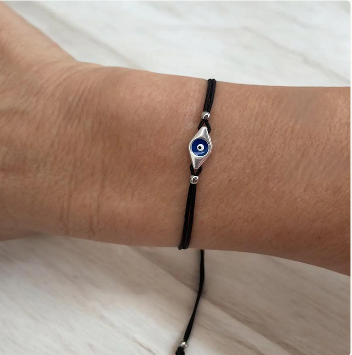 Dark Blue Adjustable Evil Eye Bracelet - Gift for Her