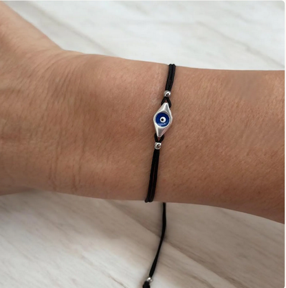 Dark Blue Adjustable Evil Eye Bracelet - Gift for Her