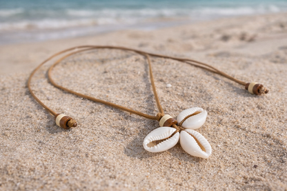 Cowrie FLower Shell Necklace - Beach Shell Necklace