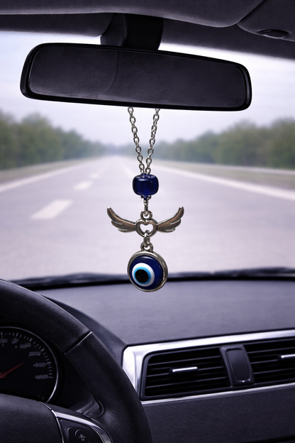 Bijou de rétroviseur ailes d'ange oeil bleu 