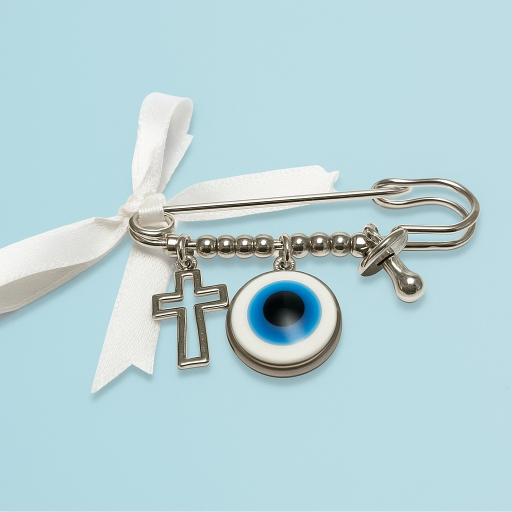 Baby Evil Eye Safety Pin - Baby Protection - Baby Shower Gift