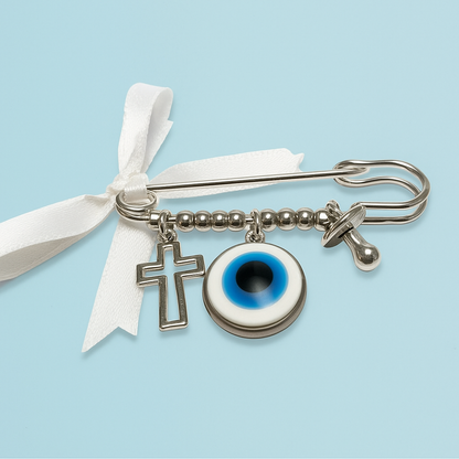 Baby Evil Eye Safety Pin - Baby Protection - Baby Shower Gift