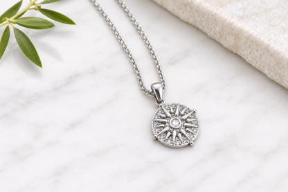 Stainless Steel Vergina Sun Necklace | Unisex Gift Idea