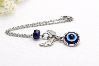 Bijou de rétroviseur ailes d'ange oeil bleu 