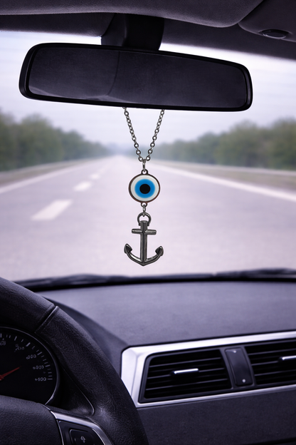 Bijou Retroviseur Ancre et Oeil Bleu 