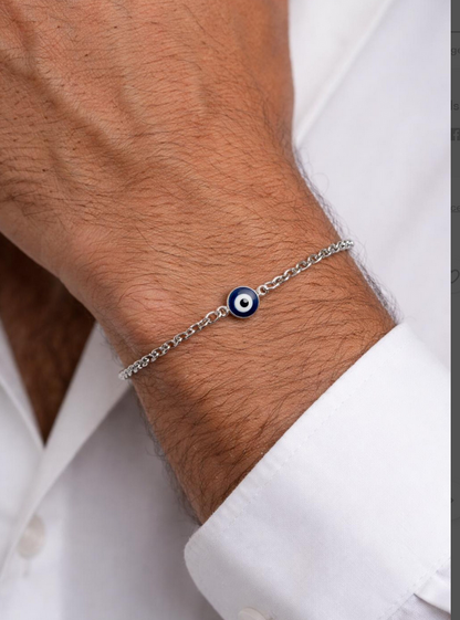 Stainless Steel Evil Eye Bracelet | Greek Protection Jewelry