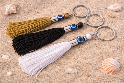 Evil Eye Gemstone Handbag Charm | Greek Handcrafted Purse Accessory