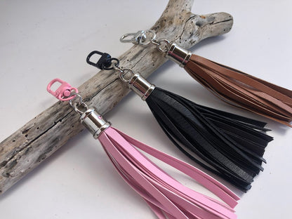 Tassel handbag charm - Faux leather tassel charm - Purse charm