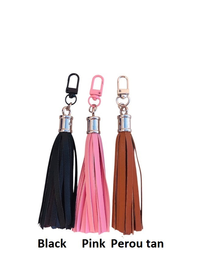 Tassel handbag charm - Faux leather tassel charm - Purse charm