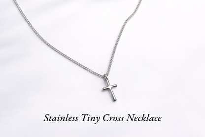 Minimalist Stainless Steel Cross Necklace - Dainty Faith Jewelry for Women