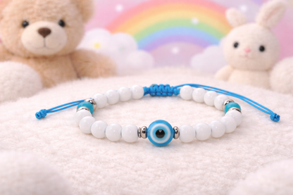 Kids Evil Eye Bracelet with White Beads