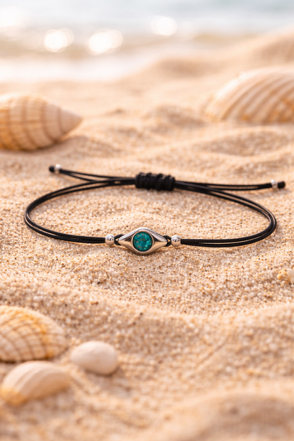 Bracelet Oeil Bleu Réglable - Bracelet Porte Bonheur - Cadeau pour Elle