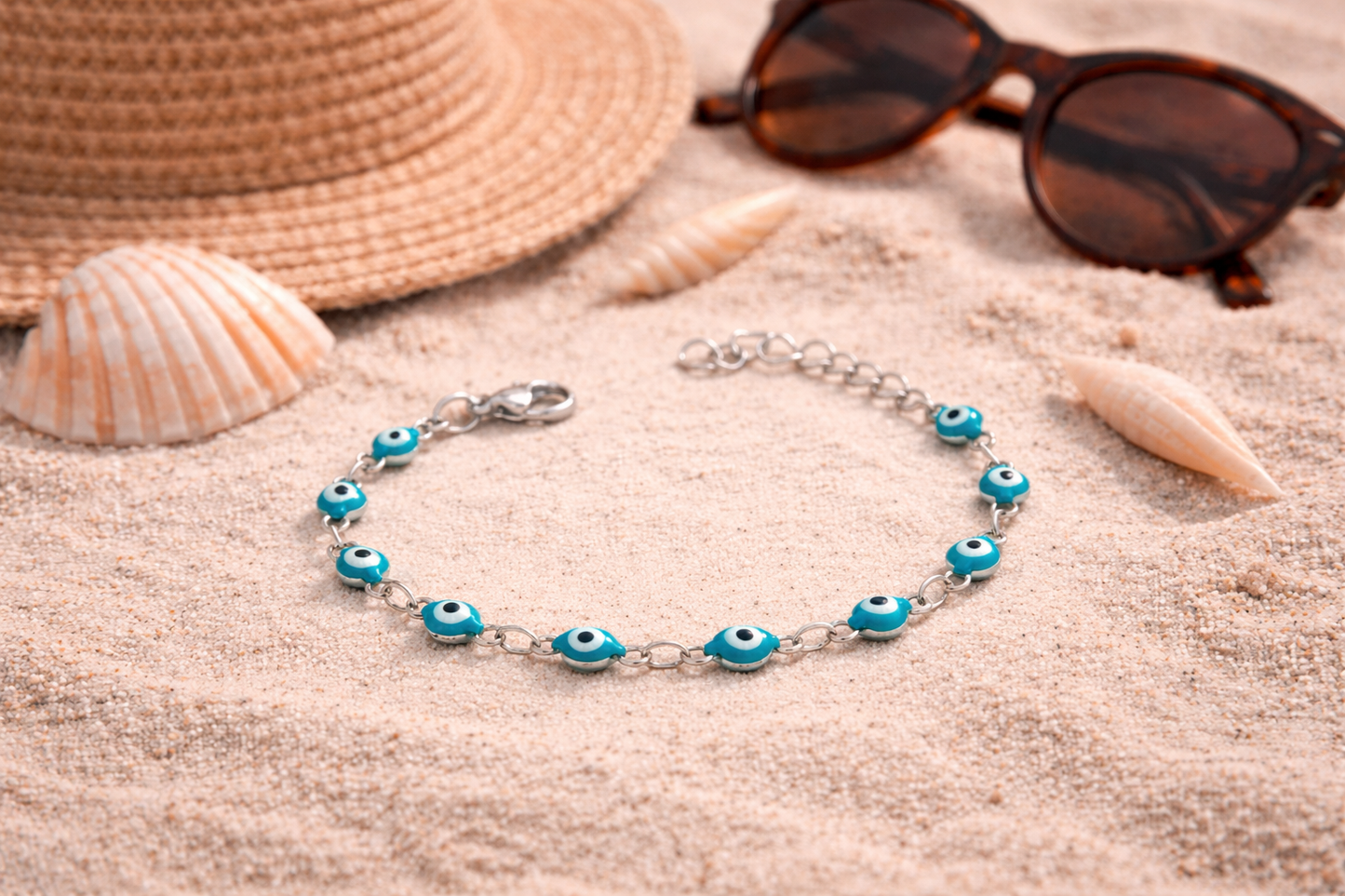 Protective Evil Eye Bracelet for Baby & Child - Stainless Steel Protection Charm - New Mom Gift