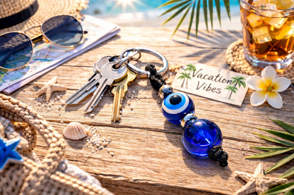 Greek Evil Eye Keychain – Lucky Charm Keyring – Protection Bag Charm Gift