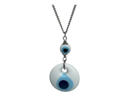 White Evil Eye Car Mirror Charm - Car Accessory - Greek Gift