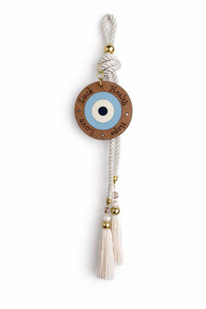Evil Eye Wishes Wall Hanging, Tassel Housewarming, New Years Gift, House Protection