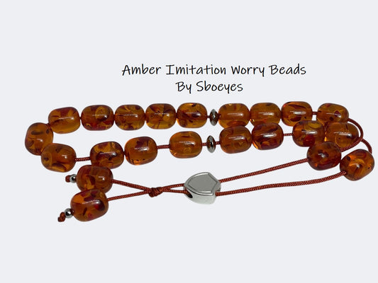 Amber Imitation Worry Beads - Greek Komboloi for Stress Relief