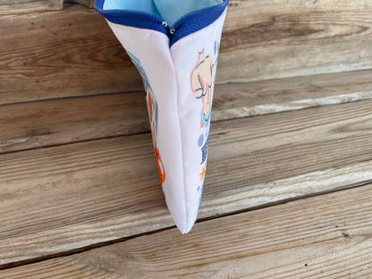 polyester zip pouch with illustrations of Greece