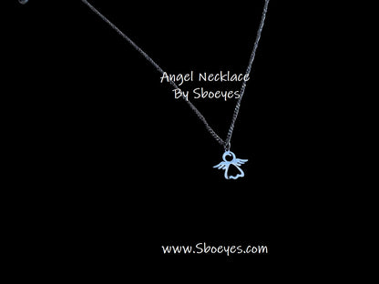 Tiny Guardian Angel Necklace | Stainless Steel Gift for Her