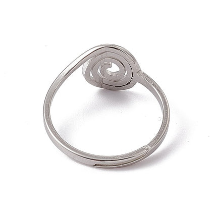 Bague spirale ajustable en acier inoxydable - Bijoux en acier inoxydable - Cadeau pour elle