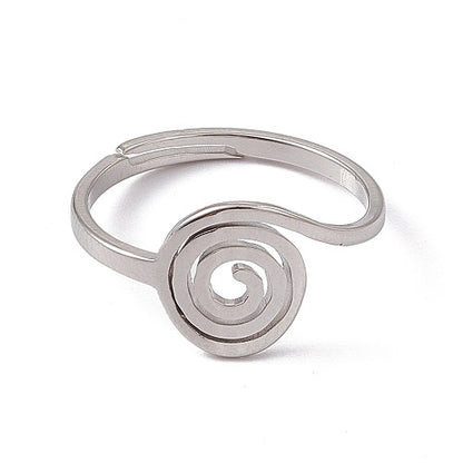 Bague spirale ajustable en acier inoxydable - Bijoux en acier inoxydable - Cadeau pour elle