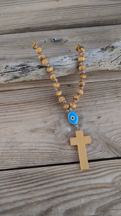 Wooden Cross Car Charm - Rearview Cross Charm - Car Accessories