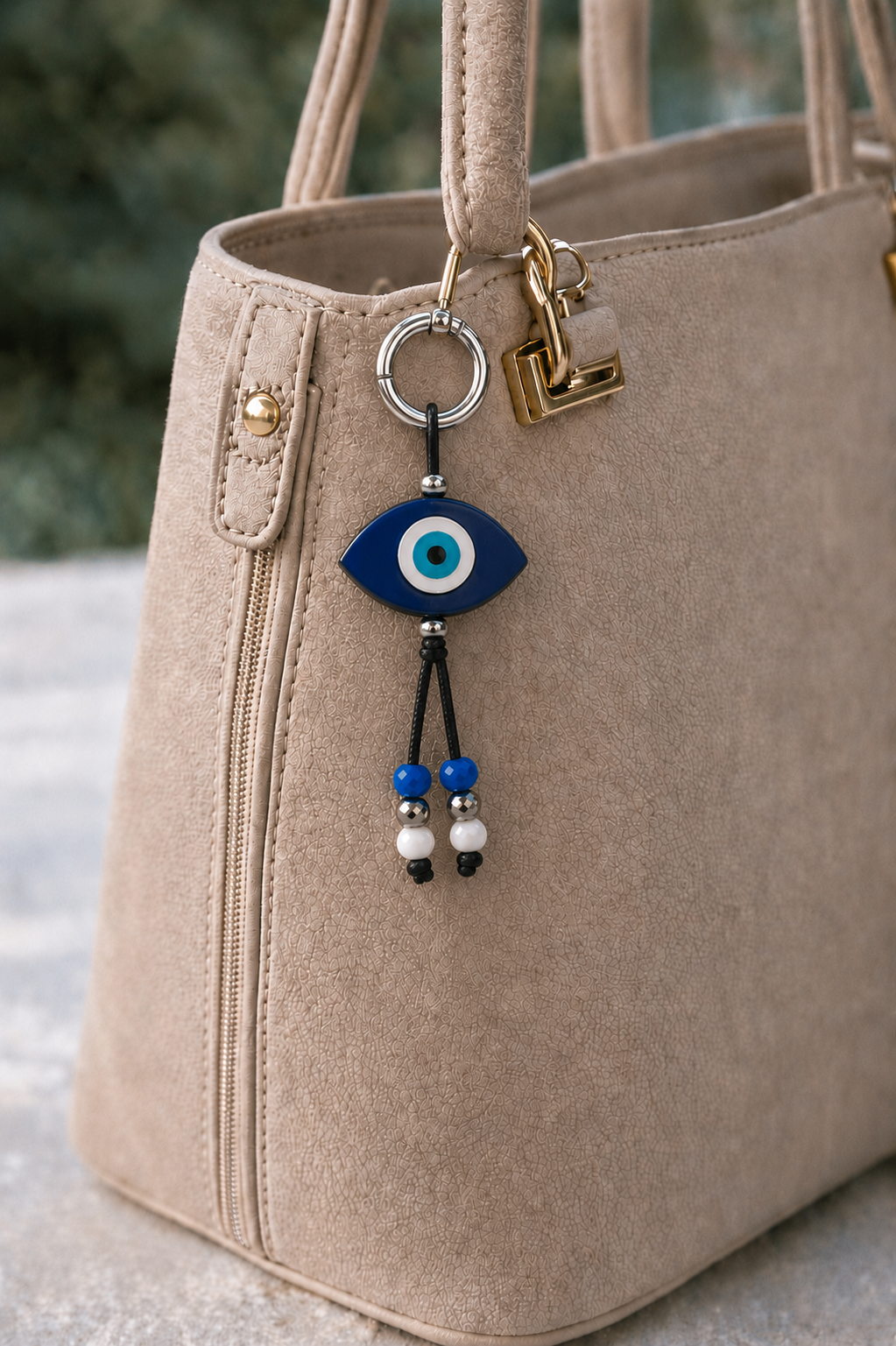 Blue Silicone Evil Eye Bag Charm