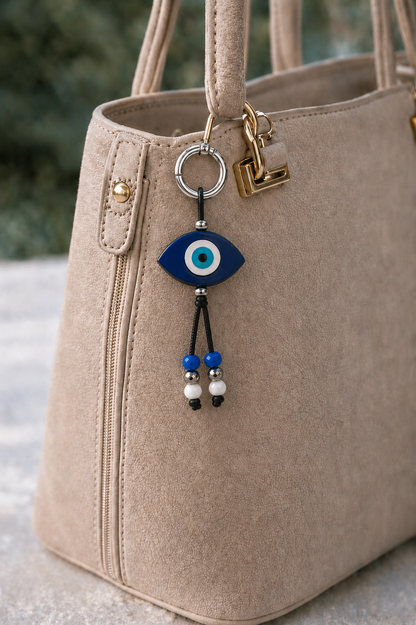 Blue Silicone Evil Eye Bag Charm