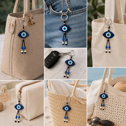 Blue Silicone Evil Eye Bag Charm