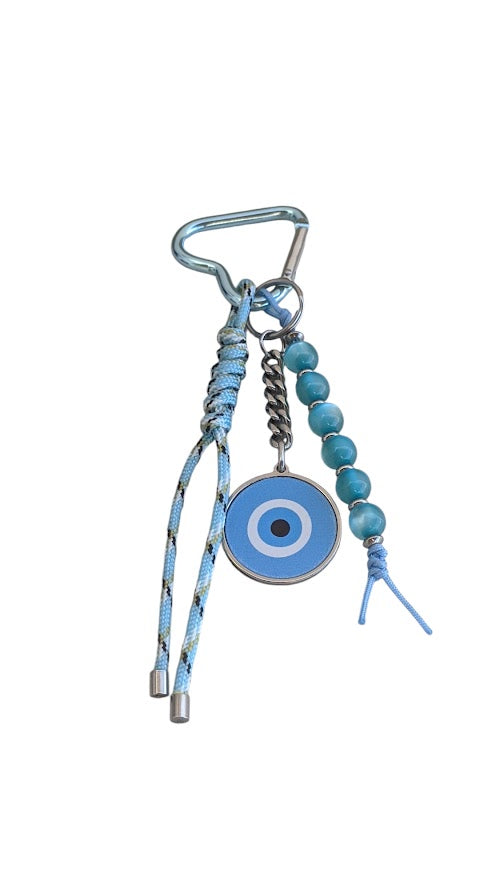 Εvil Eye Bag Charm - Beaded Bag Charm - Stainless Bag Charm - Greek Gift