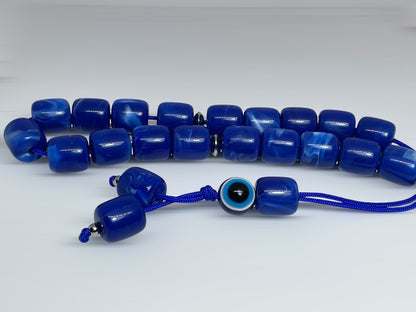 Blue Evil Eye Komboloi Worry Beads - Greek Gift