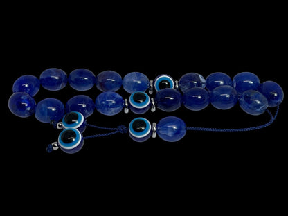 Dark Blue Evil Eye Worry Beads – Greek Gift – Relaxing Beads – Blue Komboloi