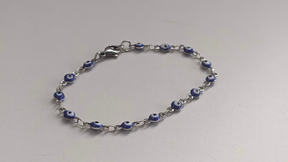 Stainless Steel Tiny Evil Eye Bracelet | Greek Gift for Her