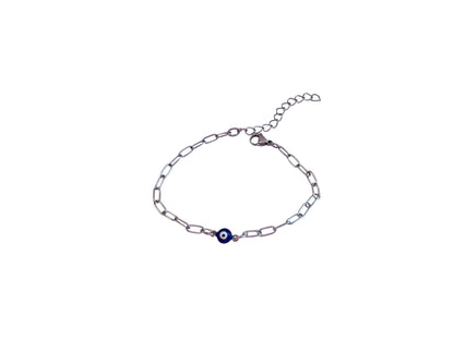 Bracelet Oeil Bleu en Acier Inoxydable – Protection & Élégance