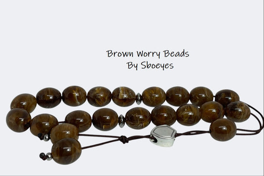 Brown Worry Beads - Greek Relaxation Gift - Handcrafted Komboloi