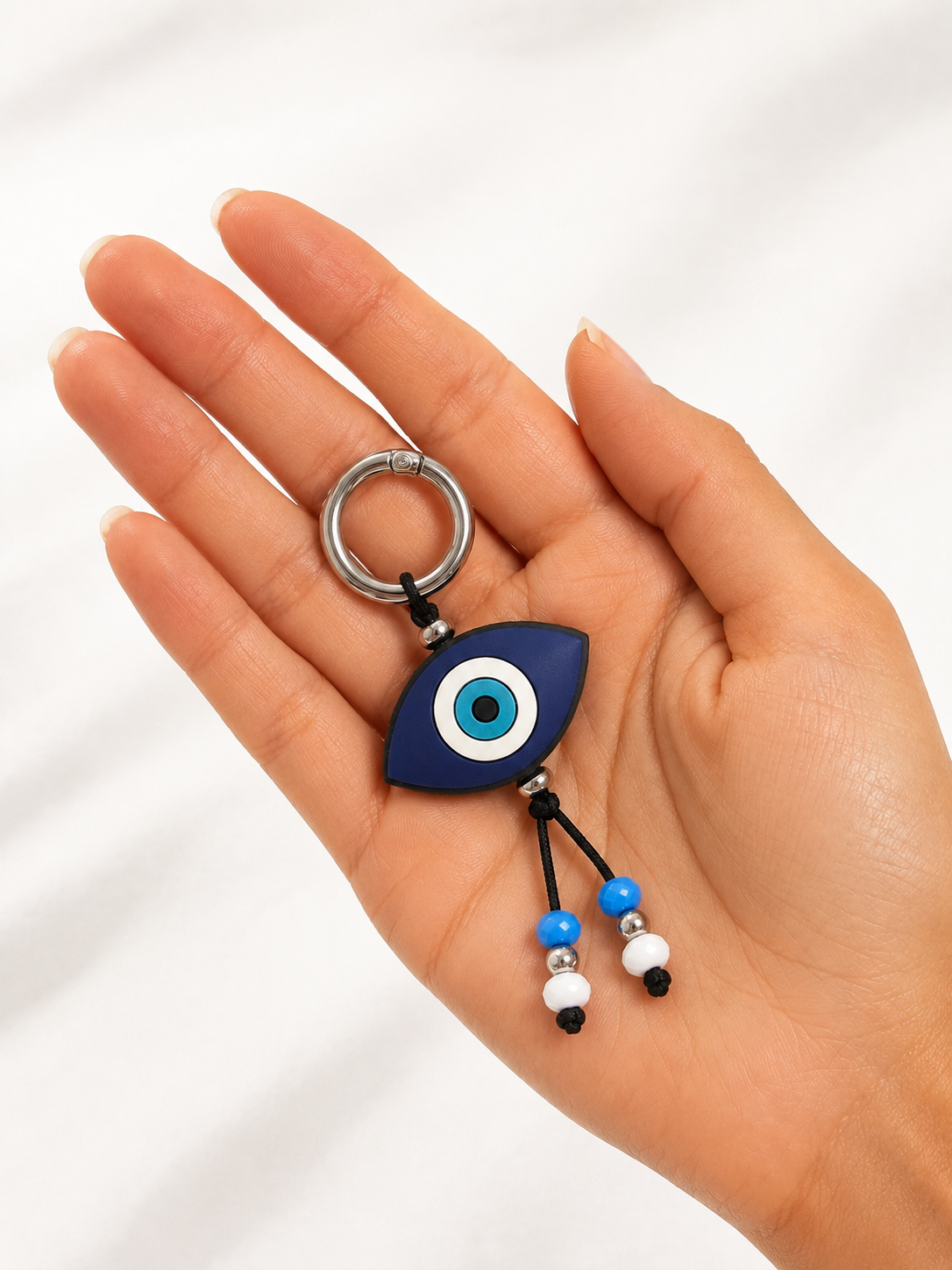 Blue Silicone Evil Eye Bag Charm