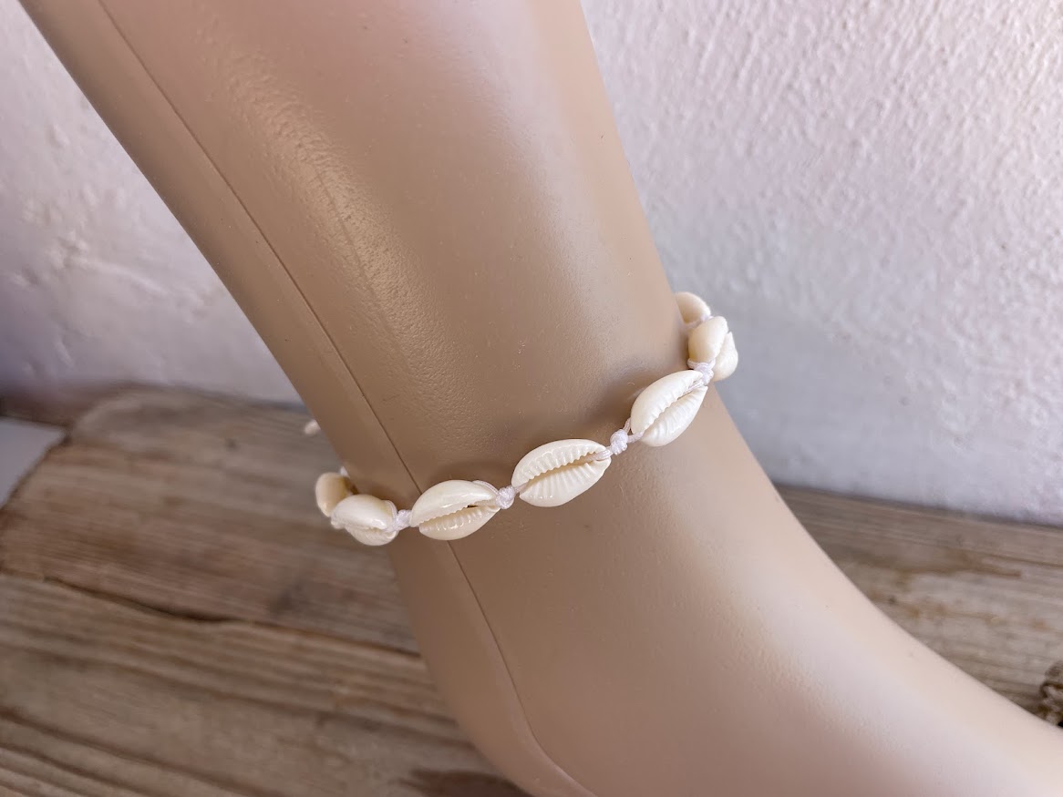 Bracelet de Cheville Coquillages Cauris - Bijou de Plage - Cadeau pour Elle 