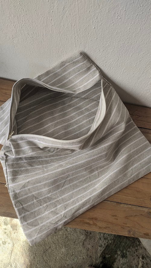 Handmade Evil Eye Cushion Cover – Stripe Fabric
