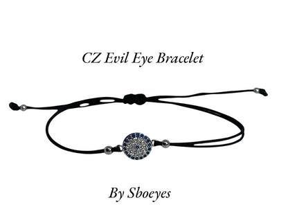 CZ Evil Eye Bracelet - Adjustable Bracelet - Protection Jewelry