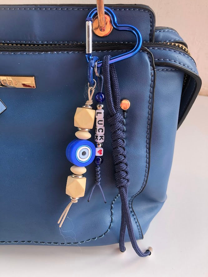 Evil Eye Handbag Charm - Rope Bag Charm - Luck Bag Charm - Gift for Her