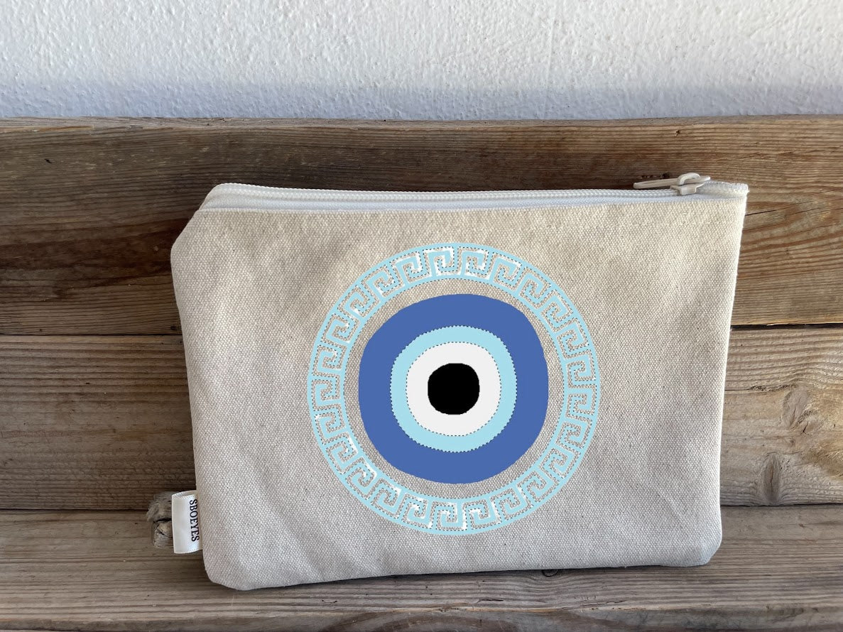 Greek Key Evil Eye Machine Embroidery Design - Digital Embroidery File
