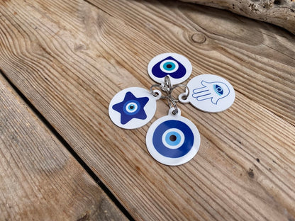 Evil Eye Dog Tag - Small Medium Dog Tag - Available in 8 Designs